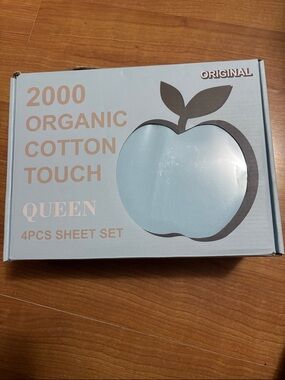 Organic Cotton Touch Queen Sheet Set - Light Blue